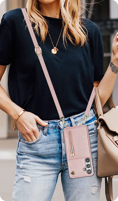 Solidenz Fashion Wallet worn as a crossbody phone accessory